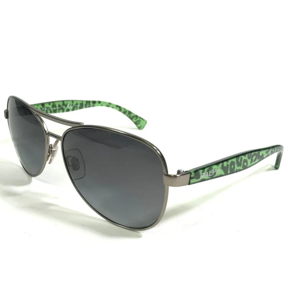 Ralph Lauren Sunglasses RA4108 494/T3 Gray Green Round Frames with Blue Lenses